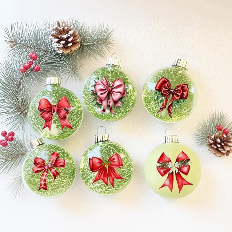 iMagitek 53 Pieces Christmas Decorative Bows Stickers for Crafts Scrapbooking Bottle Cup Waterproof Christmas Decals for Ornament Xmas Ball Window Stickers - Image 5